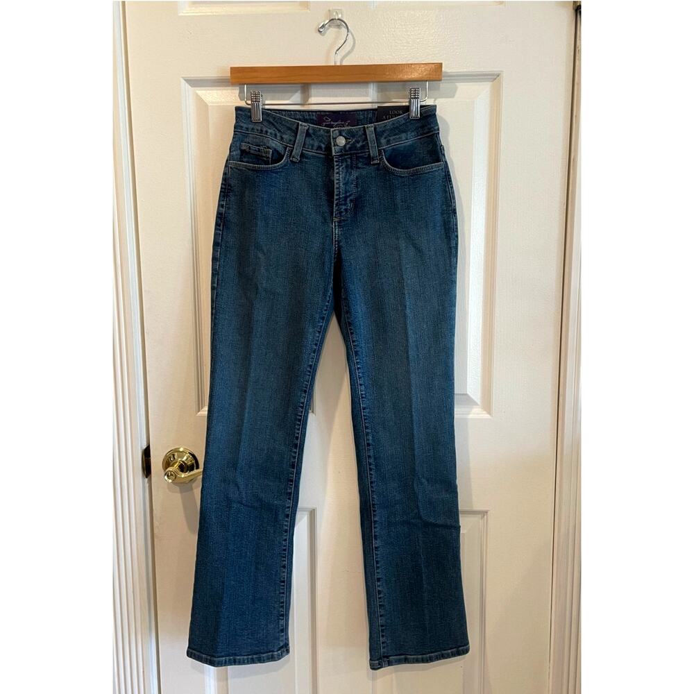 NYDJ Marilyn Modern Bootcut Jeans 4P Medium Wash Blue Denim Stretch Tummy Tuck